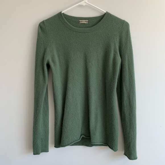 J.Crew Camo Green 100% Cashmere Shirt Sim Sweater - Picture 3 of 15